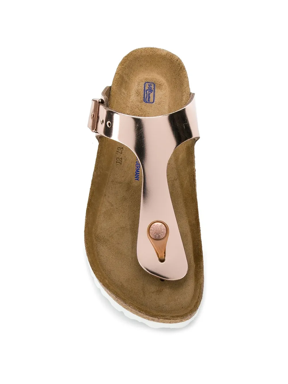 Women Birkenstock Metallic Thong Strap Sandals - Image 4