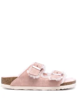 Women Birkenstock Arizona Fur Double-buckle Sandals