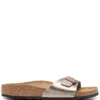 Women Birkenstock Madrid Metallic-effect Leather Sandals