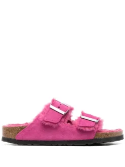 Women Birkenstock Arizona Shearling Suede Sandals