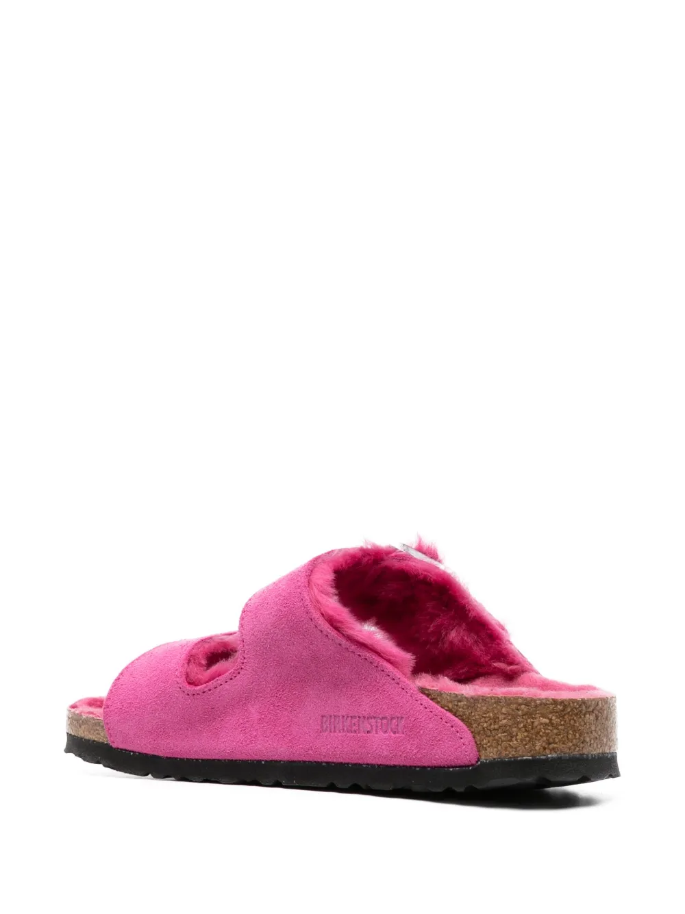 Women Birkenstock Arizona Shearling Suede Sandals - Image 3