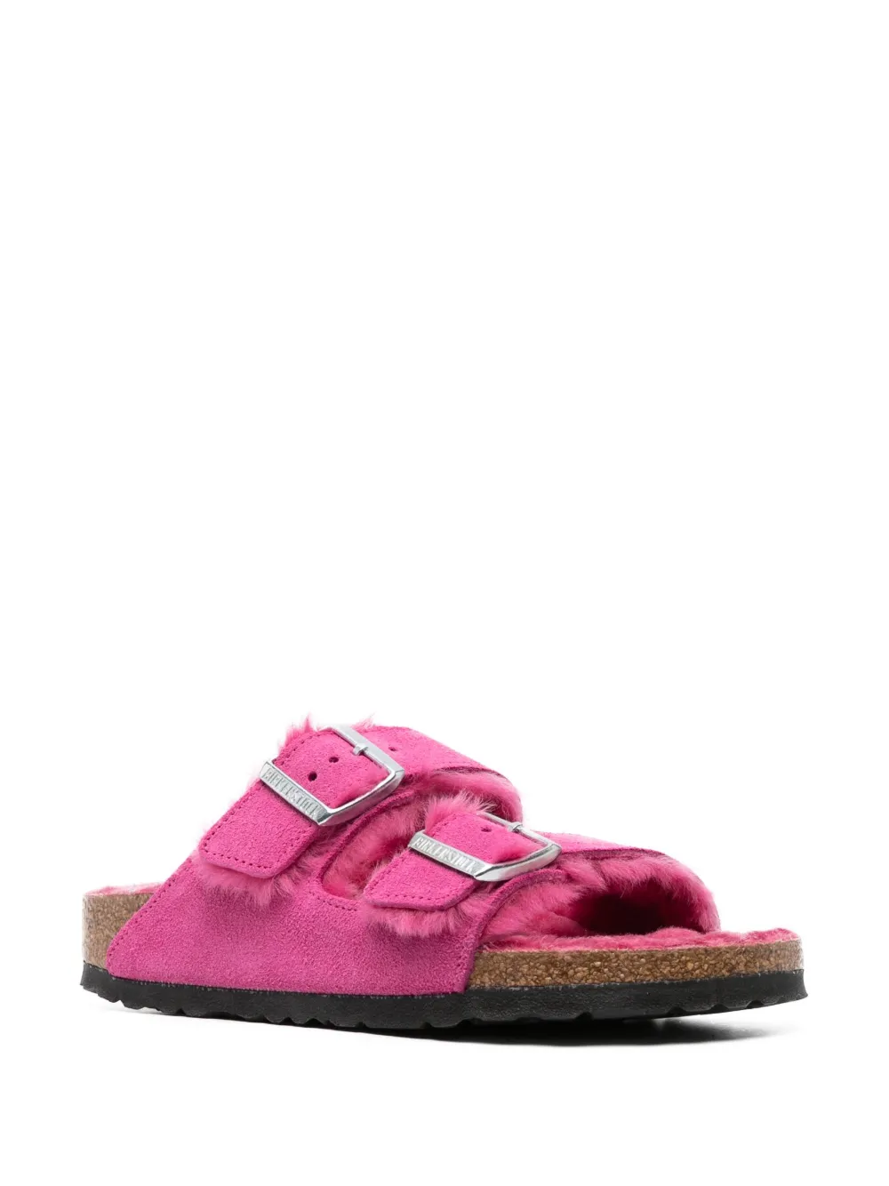 Women Birkenstock Arizona Shearling Suede Sandals - Image 2
