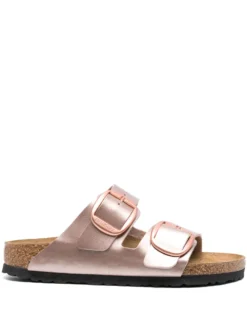 Women Birkenstock Arizona Metallic-effect Sandals